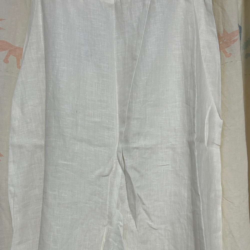 Elegant White Linen Ruffled Front Maxi Skirt 40 - Picture 3 of 8